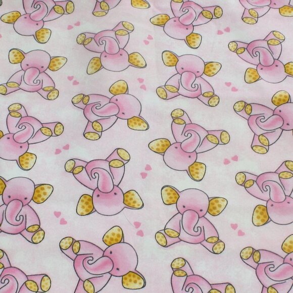 COPY - Homemade pink baby elephant zig zag strars yellow dots receiving blanket. - Picture 5 of 5